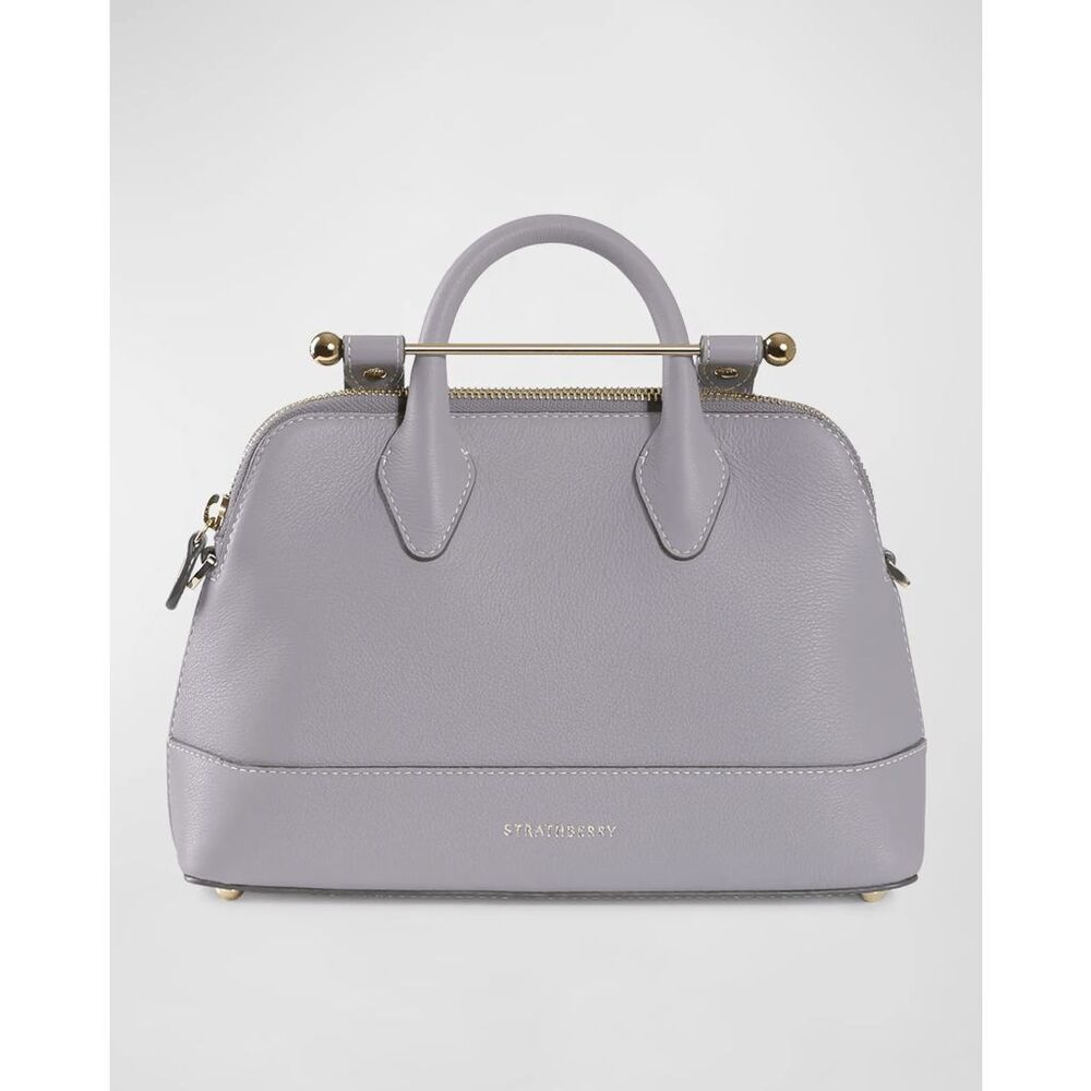 STRATHBERRY Dome Mini Leather Crossbody Bag In Grey $645